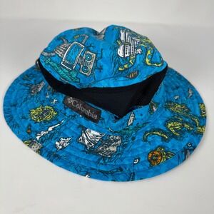 Columbia Youth Bucket Hat Blue Funky‎ Print Sun Hat